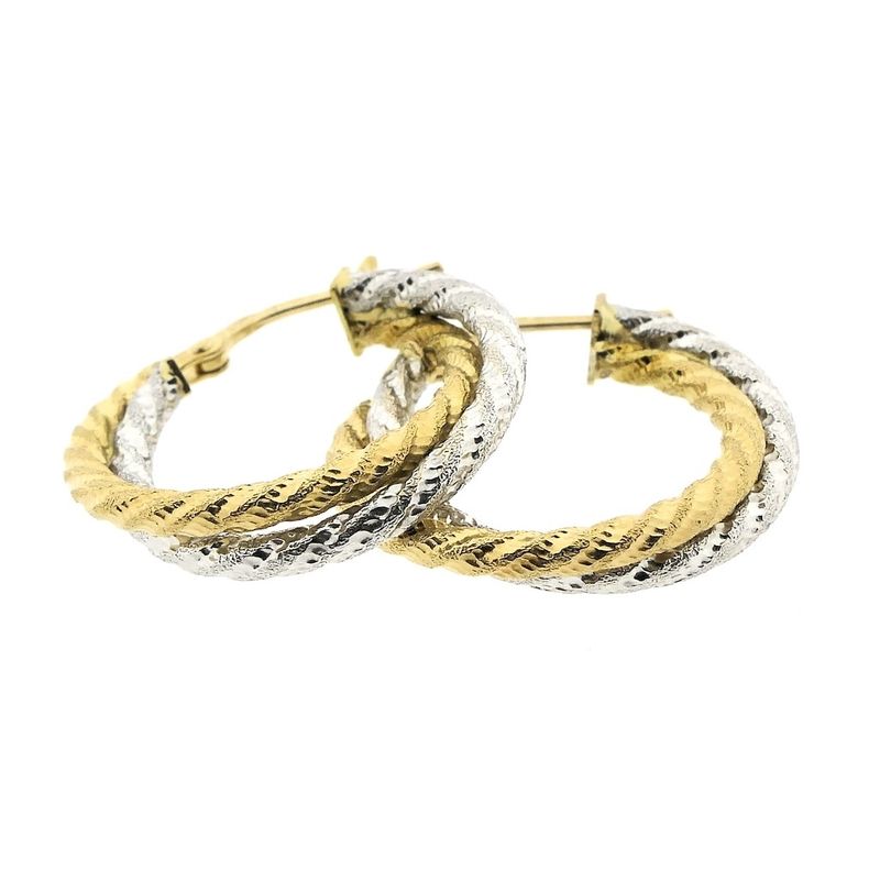 Image 7 of 18K Two-tone gold earrings | Ø 21 mm