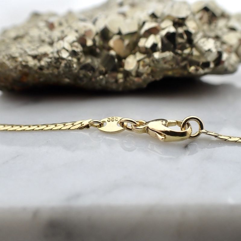 Image 6 of Gold necklace with a fixed pendant and diamond; 0.01 ct | 43.5 cm