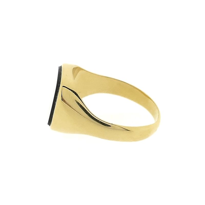 Image 5 of Gold signet ring with onyx.