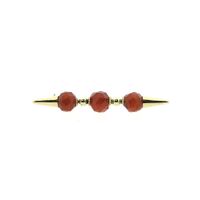 Vintage gold brooch with carnelian