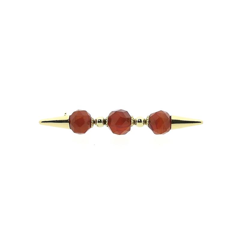 Image 1 of Vintage gold brooch with carnelian