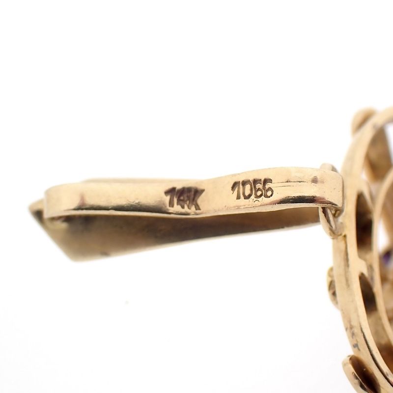 Image 12 of Gold pendant with large amethyst