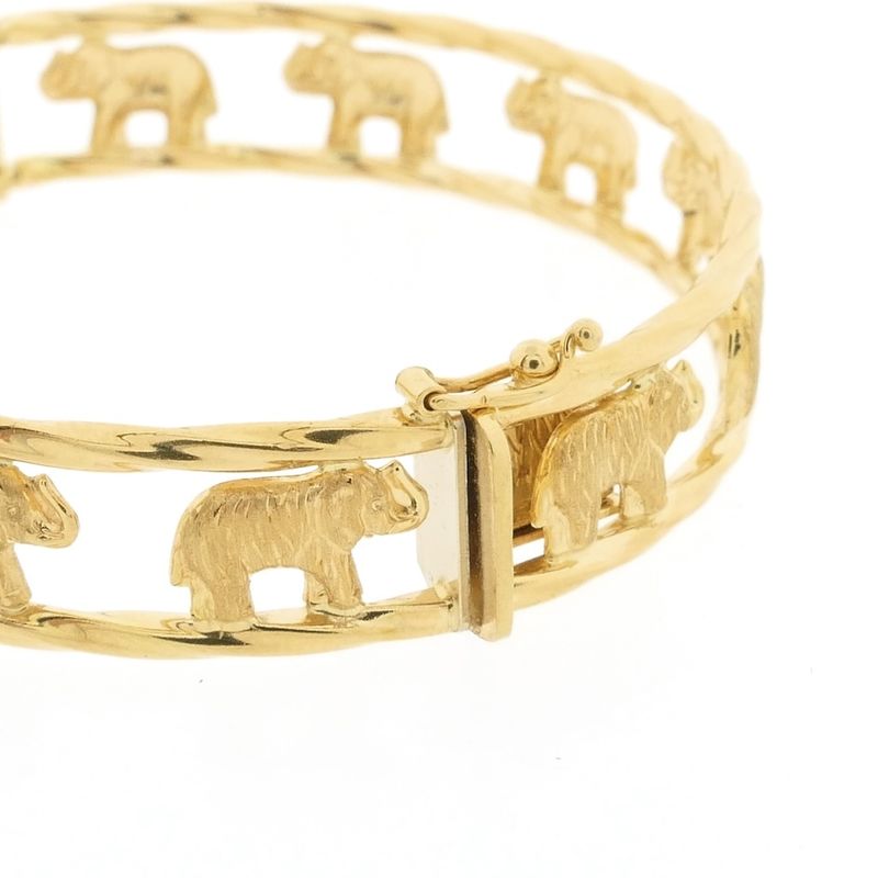 Image 4 of Gold bracelet with elephants; Size S