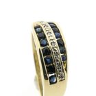 Image 3 of Gold ring with sapphire and diamond 0.04 ct.