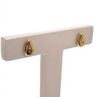 Gold stud earrings with diamonds; 0.02 ct.