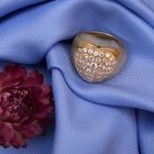 Image 2 of Gold ring with heart shape and diamonds 1.60 ct.