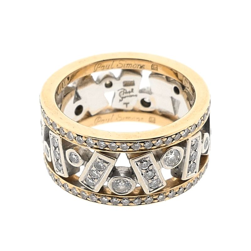 Image 5 of Two-tone gold ring with diamonds; Approx. 1.15 ct.