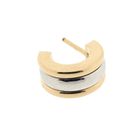 Image 5 of Paul Simons two-tone gold earrings; Half-round