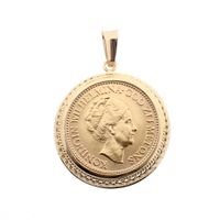 Gold pendant of 10 guilder coin Queen Wilhelmina 1925