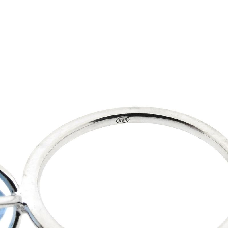 Image 6 of White gold solitaire ring with topaz