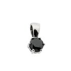 Image 1 of White gold solitaire pendant with black diamond; 1.00 ct.