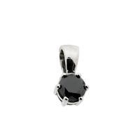 White gold solitaire pendant with black diamond; 1.00 ct.