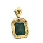 Image 6 of Vintage gold pendant with aventurine and diamonds; 0.04 ct.