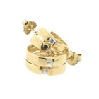 Image 4 of Gold semicircular earrings with zirconia