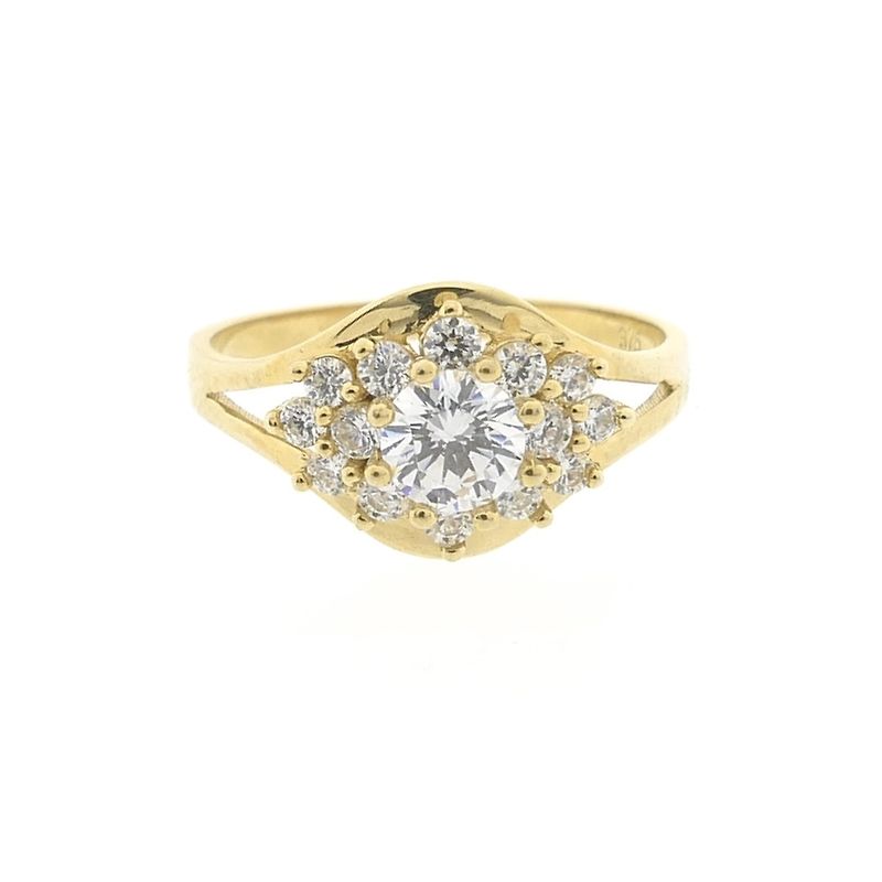 Image 3 of 9 crt. Vintage entourage ring with zirconia