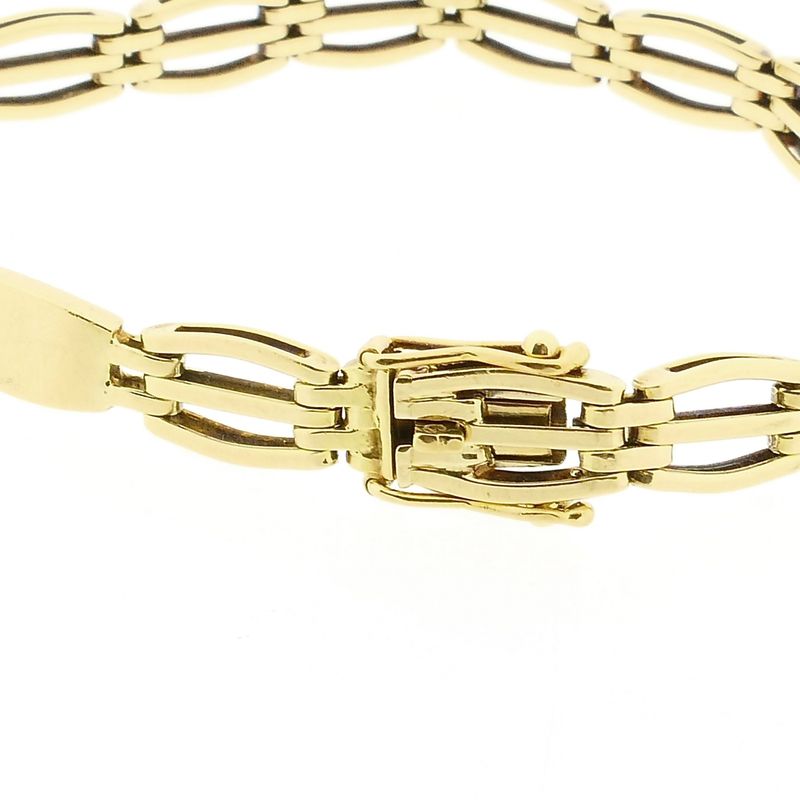 Afbeelding 3 van Gouden tankschakel armband | 19 cm