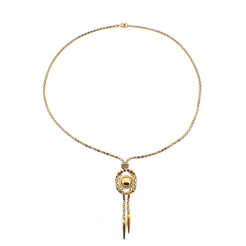 Image 1 of Gold mirrored mesh necklace | 45 cm