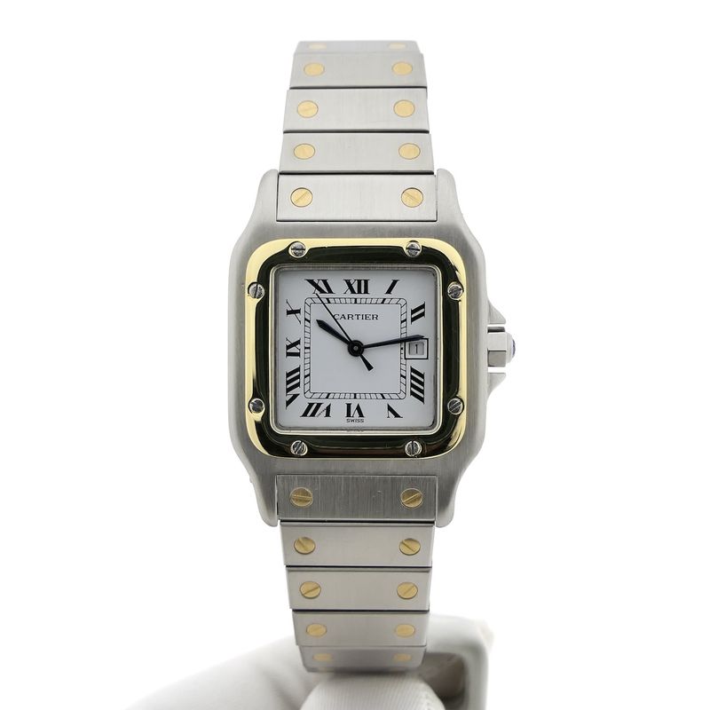 Image 1 of Cartier Santos Carree 2961; 18k. Gold/steel unisex watch