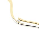 Image 9 of Two-tone gold bar necklace with a fixed pendant and diamond