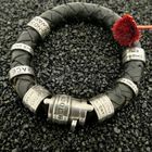 Image 2 of Silver leather Buddha to Buddha bracelet | 21 cm