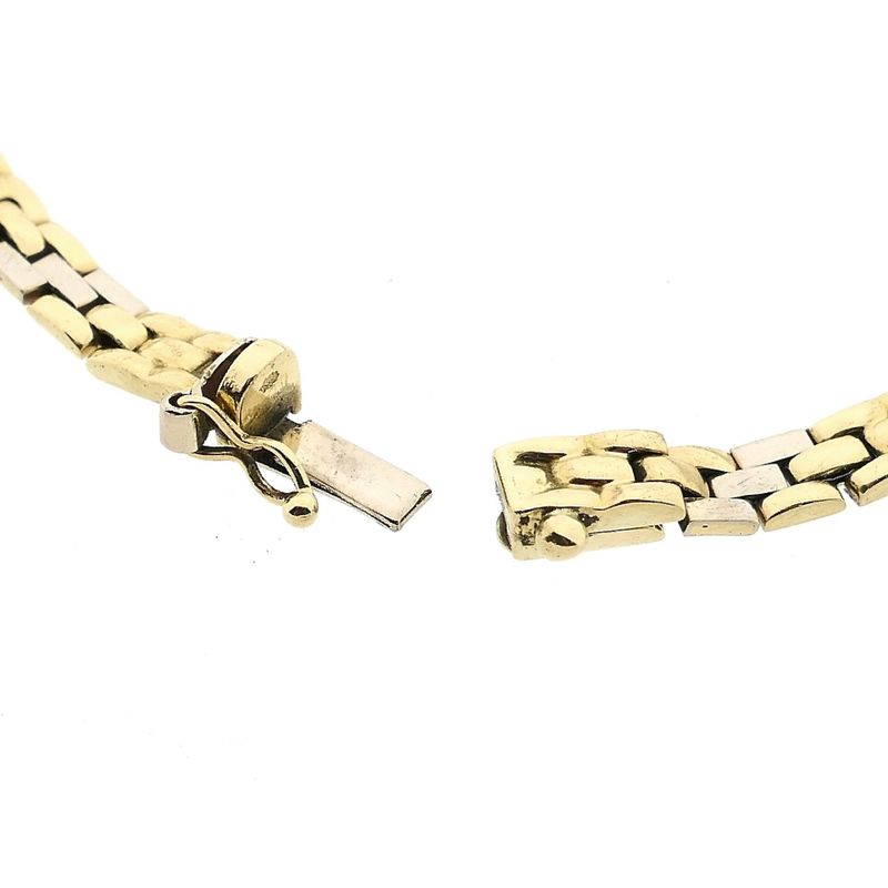 Image 5 of Bicolor Gold Panther Link Bracelet; 14 Karat; 19.5 cm