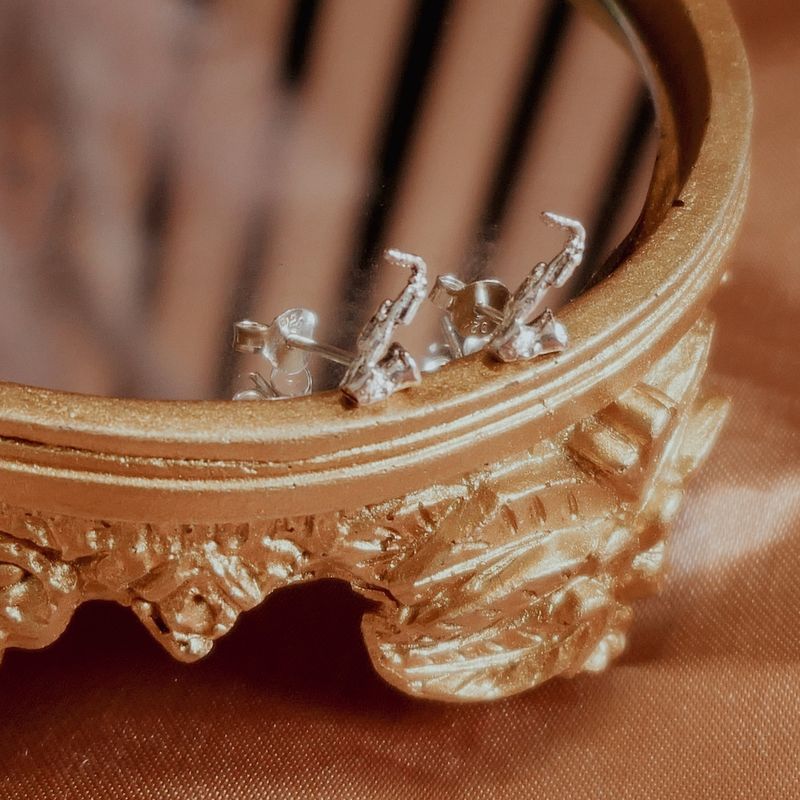 Image 2 of Silver saxophone studs