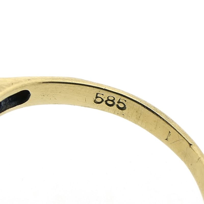 Image 7 of Gold ring with pearl and diamonds 0.21 ct.