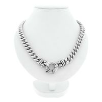 Silver robust gourmet link necklace