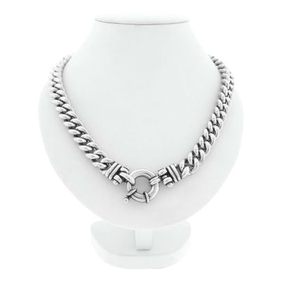 Image 1 of Silver robust gourmet link necklace