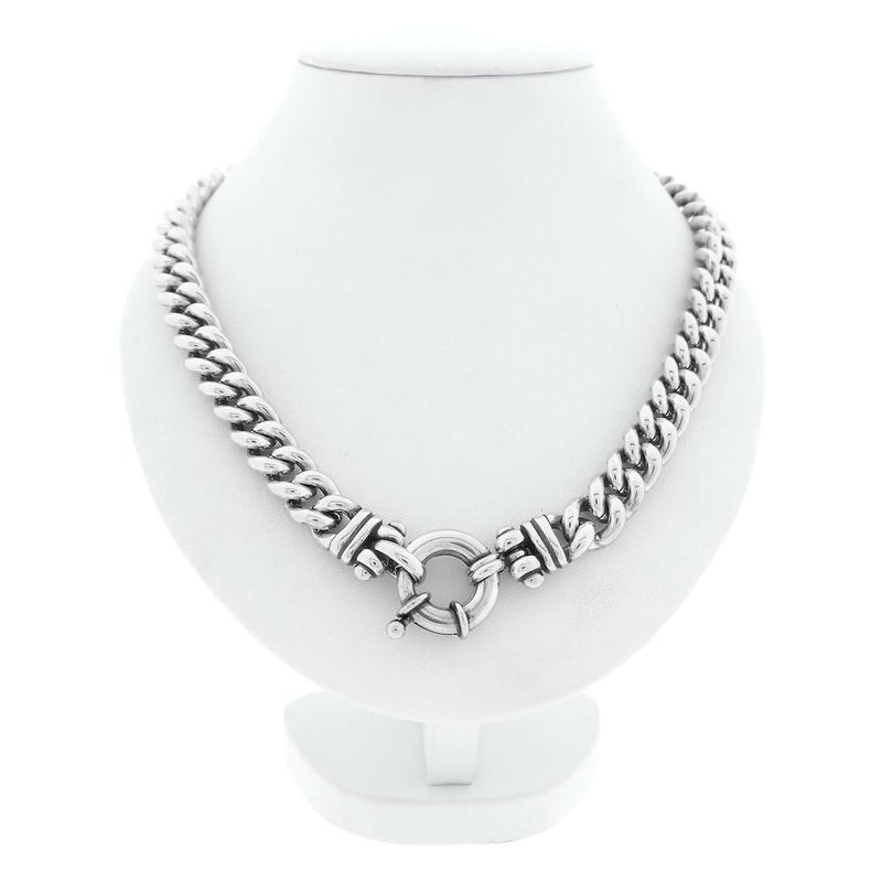 Image 1 of Silver robust gourmet link necklace