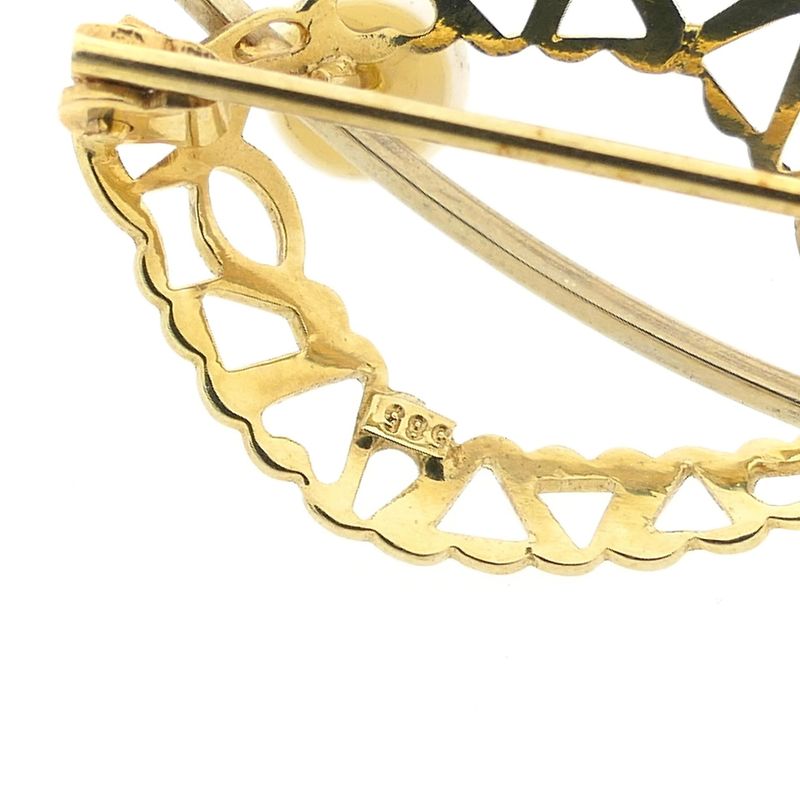 Image 3 of Vintage two-tone gold brooch with pearl