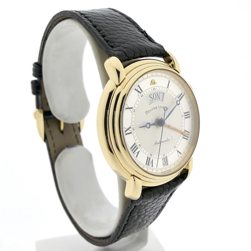 Image 3 of Maurice Lacroix Masterpiece Reveil; Automatic 18k gold men's watch with alarm clock