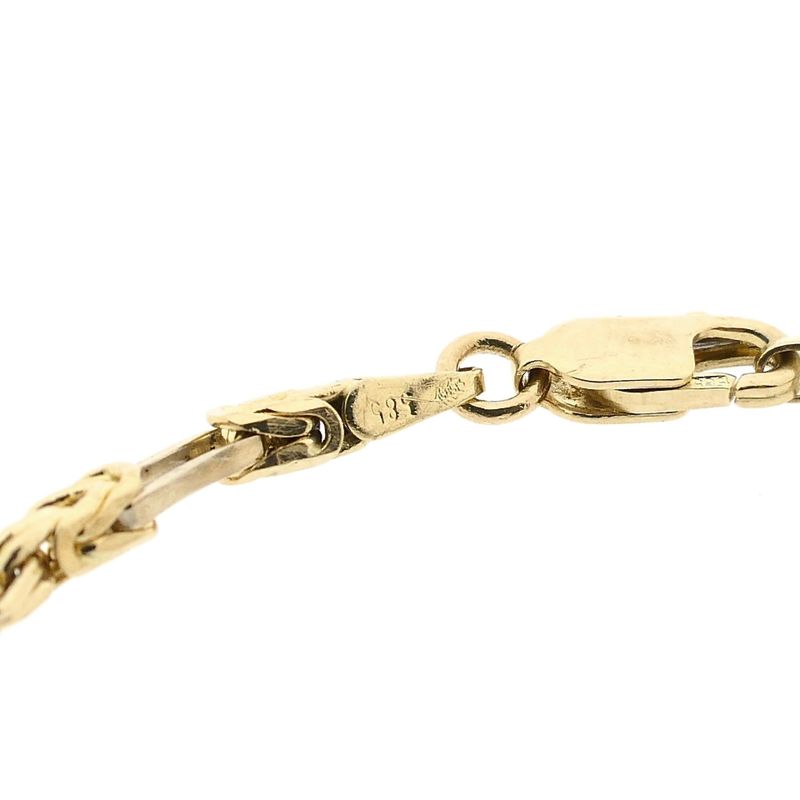 Afbeelding 5 van Bicolor gouden koningsschakel armband | 18 cm 