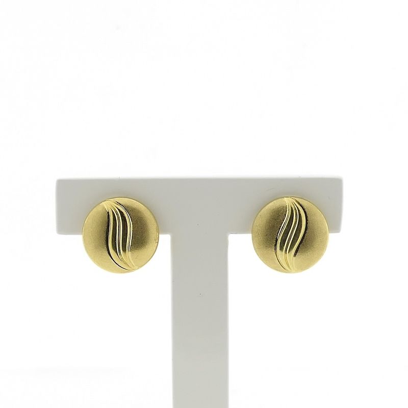 Image 1 of Vintage gold matte clip-on earrings; Ø 13.5