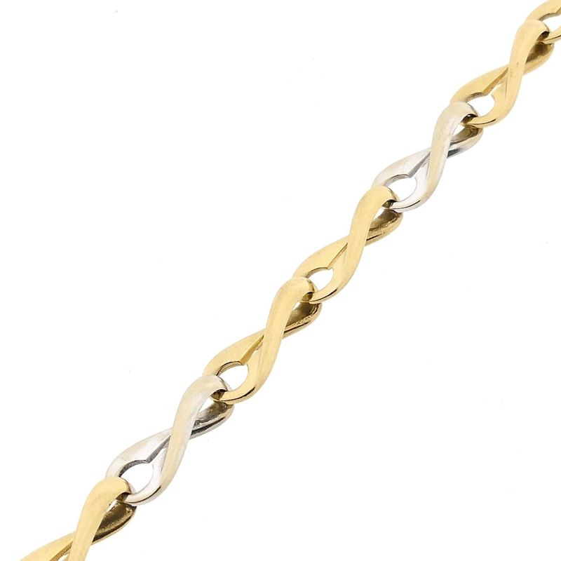 Afbeelding 7 van Bicolor gouden infinity schakelarmband