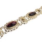 Image 3 of Vintage gold boat bracelet with garnet