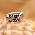 Afbeelding 2 van Zilveren Buddha to Buddha Chain Textuur Ring