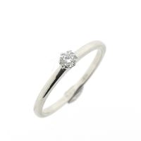 White gold solitaire ring with diamond | 0.08 ct.