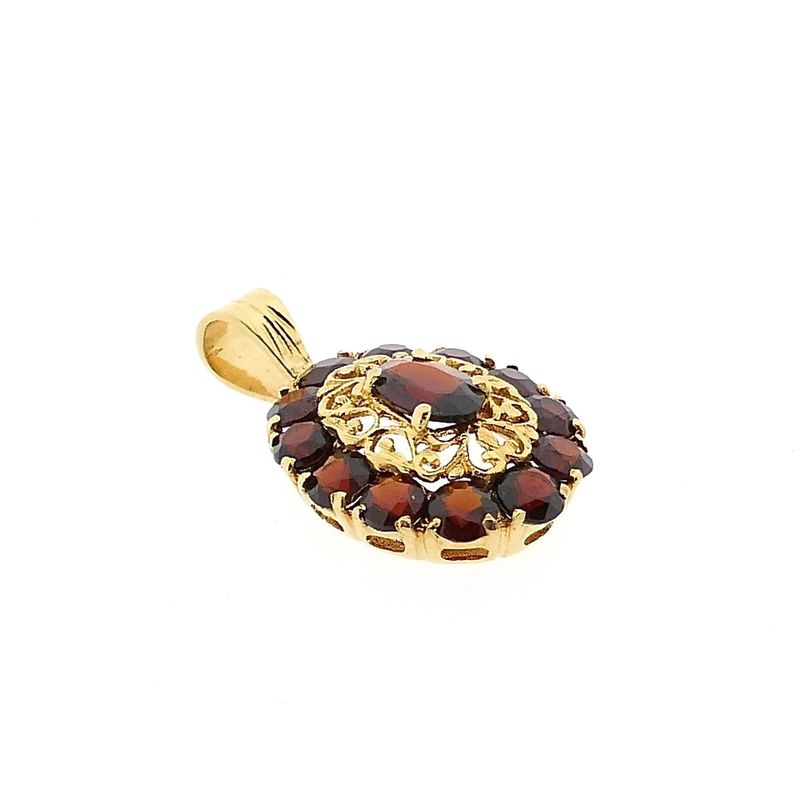 Afbeelding 3 van Gouden hanger met granaat