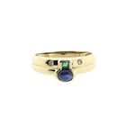 Image 2 of Gold ring with sapphire, emerald and diamond | 0.02 ct.