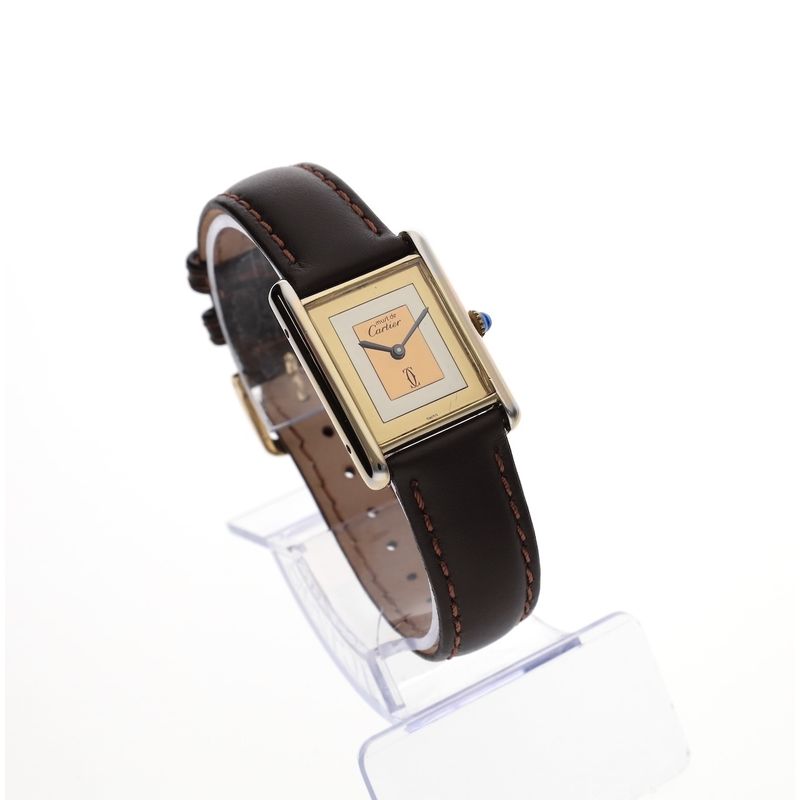Image 3 of Cartier Tank Vermeil 'Trinity' 6165; Vintage mechanical women's watch