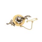 Image 5 of Antique gold brooch with rose-cut diamonds; approx. 0.40 ct.