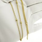 Image 10 of 8K Twisted Link Chain with Beads | 40cm - 42cm