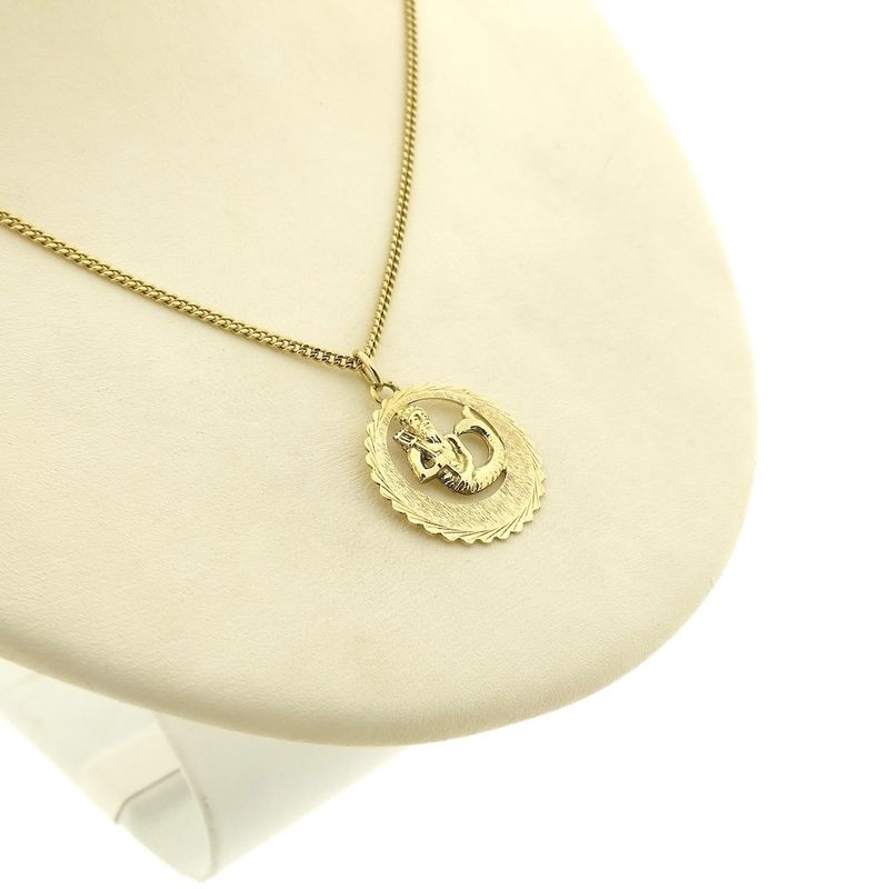 Image 5 of Gold zodiac sign pendant; Aquarius