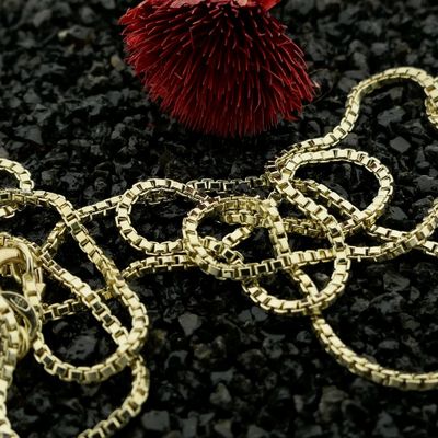 Golden Venetian link chain. Image 2 of Golden Venetian link chain.