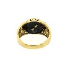 Image 4 of 18-karat gold men's signet ring with onyx and diamond | 0.025 ct.