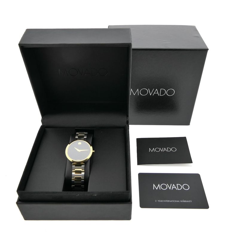 Image 15 of Movado Museum Classic; Two-tone automatic women's watch with black dial; 0607679