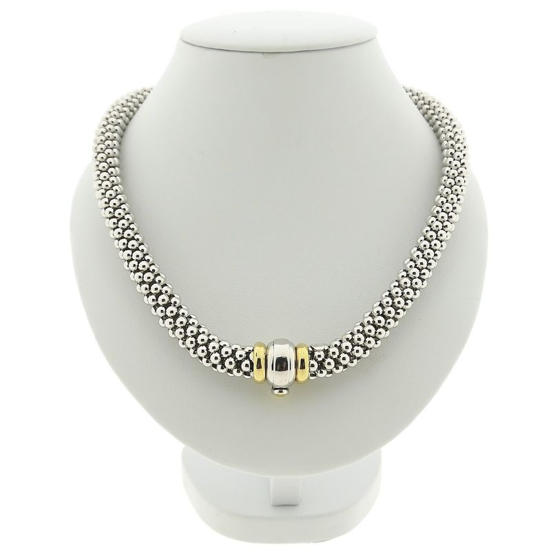 Image 10 of Fope bicolor gold mesh link necklace