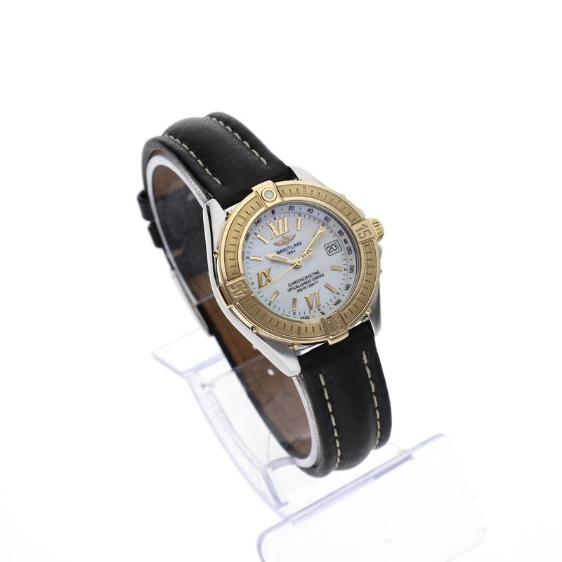 Image 3 of Breitling B-Class / Cockpit D67365; 18k gold/steel women's watch with mother-of-pearl dial