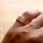 Afbeelding 9 van Gouden heren pinkring met patroon